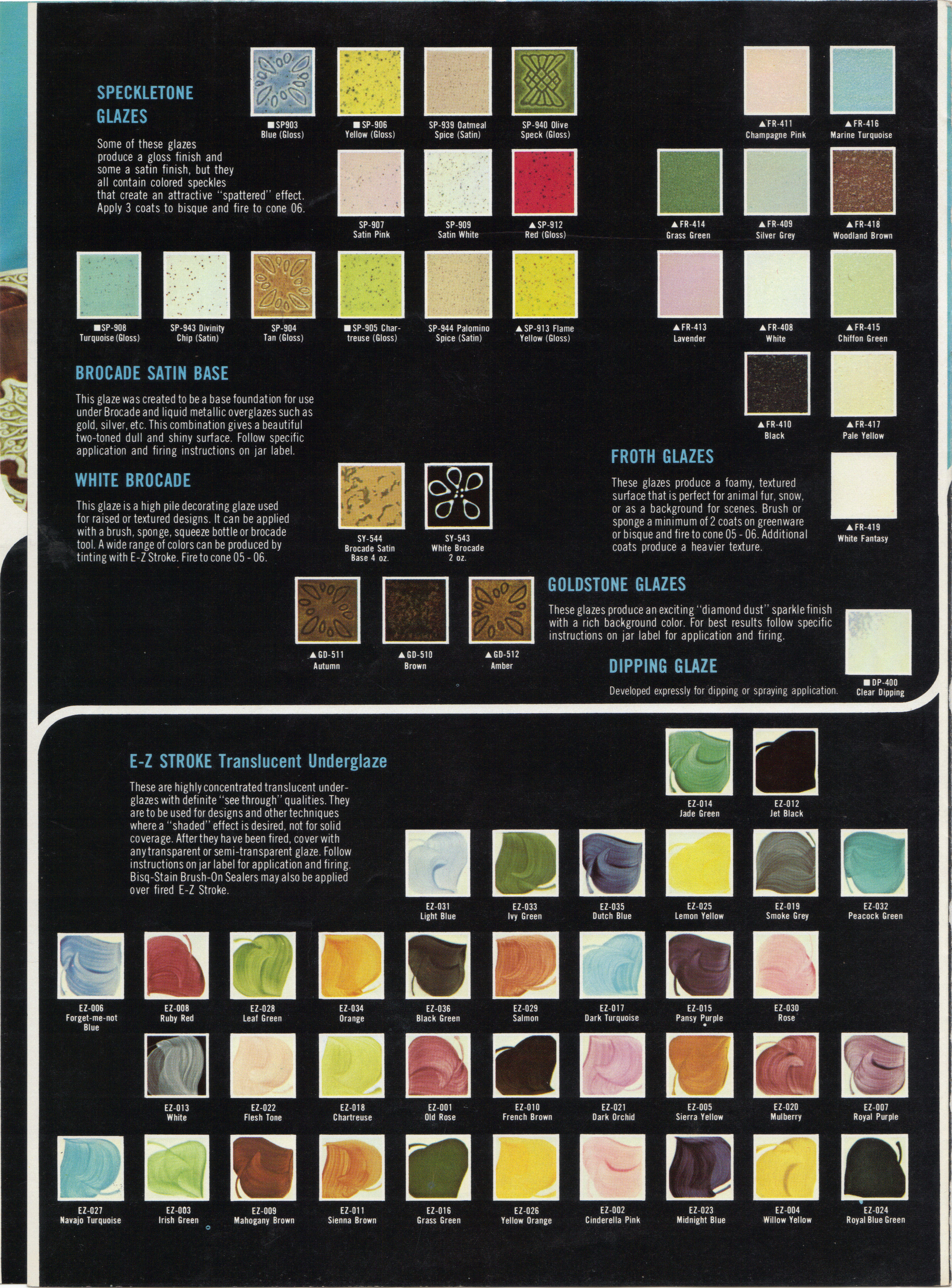 Duncan Crystal Glaze Chart