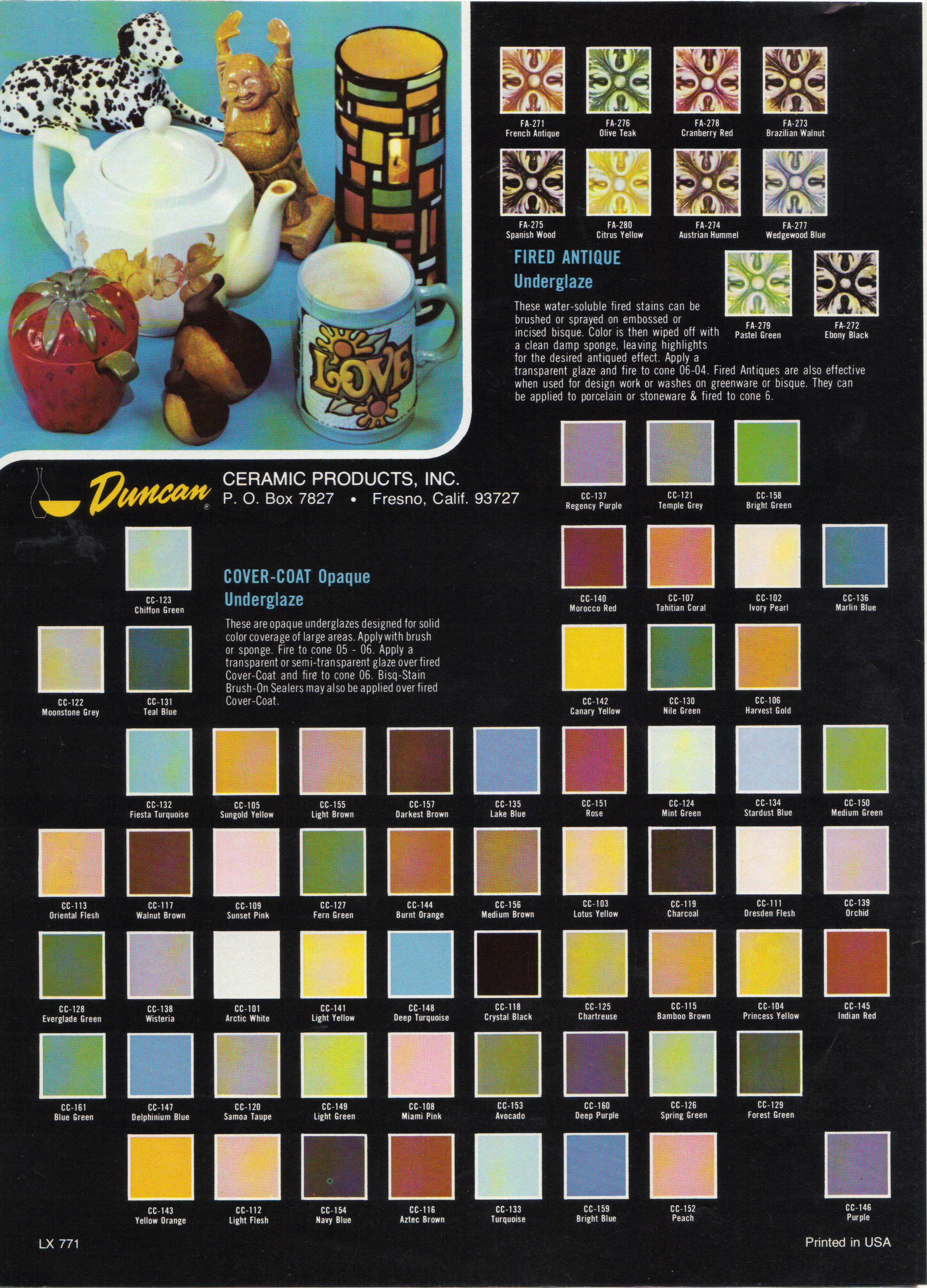 Duncan Underglazes Color Chart