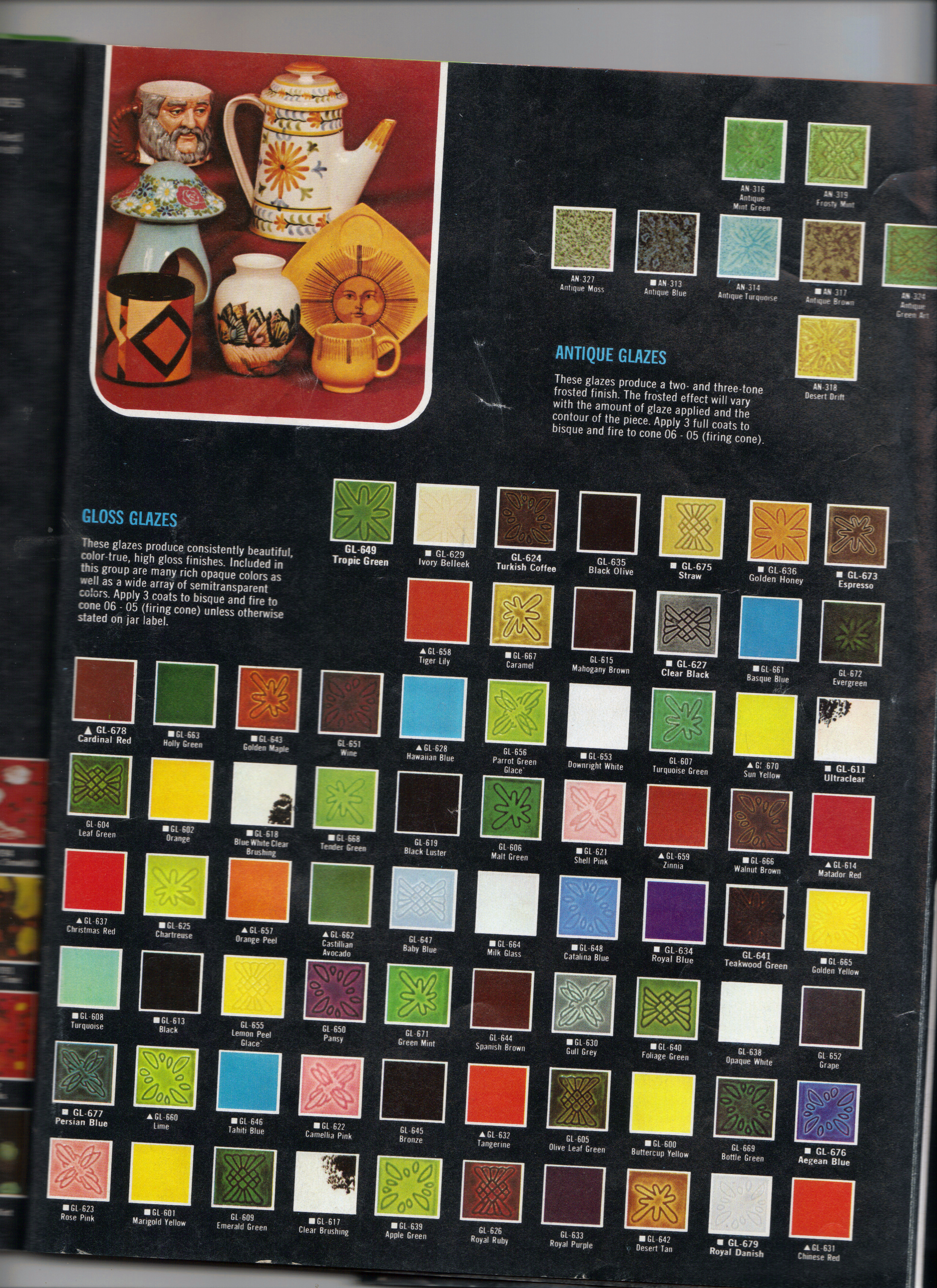 Duncan Glazes Color Chart