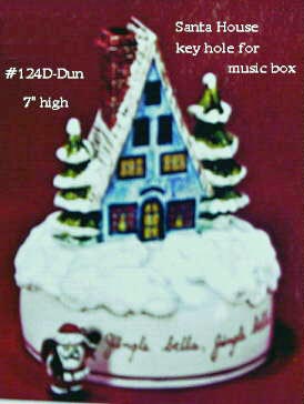 Santa's House w/key hole, for music box #124D-Dun