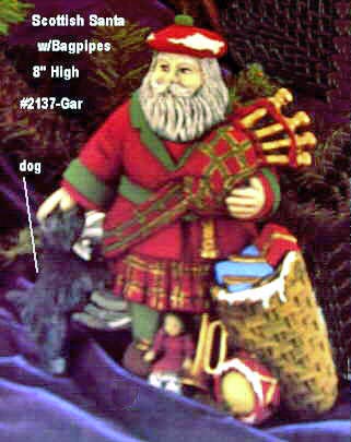Santa - Scottish with Bagpipes #2137-Gar