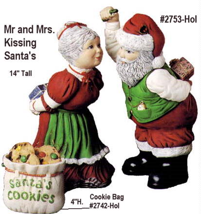 Santas - Mr and Mrs. Kissing #2753-Hol