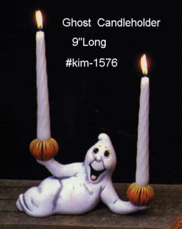 Ghost Candle holders with pumpkins