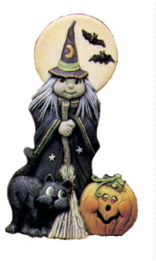 Blinky - Witch with Cat and pumpkins