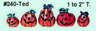 Pumpkin TINY 5-sizes, faces embossed