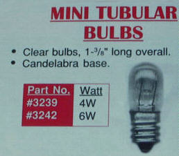 mini tubular bulbs